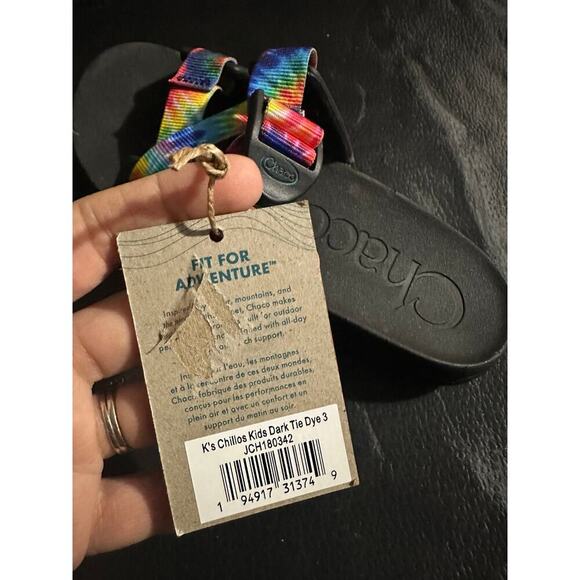 NEW Chacos Chillos Big Kids Dark Tie Dye Slide Sandals, Sz 3, Unisex (C108) - Picture 5 of 6